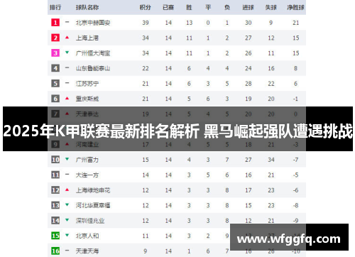 2025年K甲联赛最新排名解析 黑马崛起强队遭遇挑战